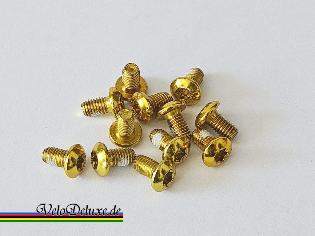 Schrauben für Scheibenbremsen - 12 x M5 x 9 - Gold