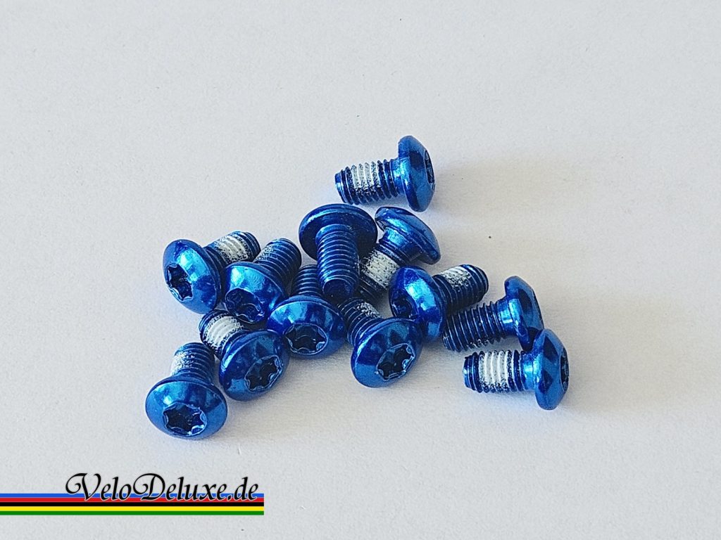 Schrauben für Scheibenbremsen – 12 x M5 x 9 – Hellblau