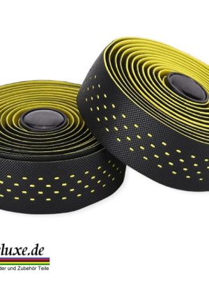 Lenkerband Rennrad – klassisch Schwarz / Gelb Lochmuster / Extra Grip