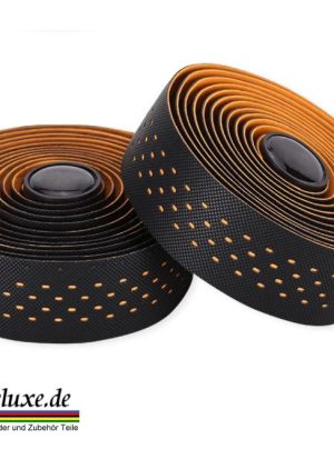 Lenkerband Rennrad – klassisch Schwarz / Orange Lochmuster / Extra Grip