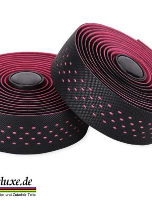Lenkerband Rennrad – klassisch Schwarz / Pink Lochmuster / Extra Grip