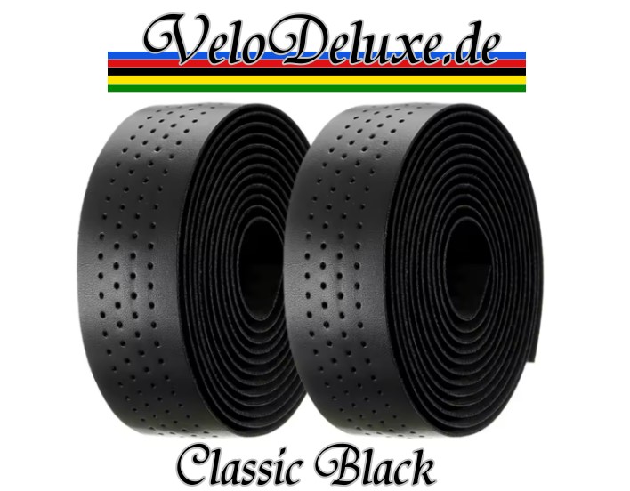 Lenkerband Classic Line - schwarz gelocht