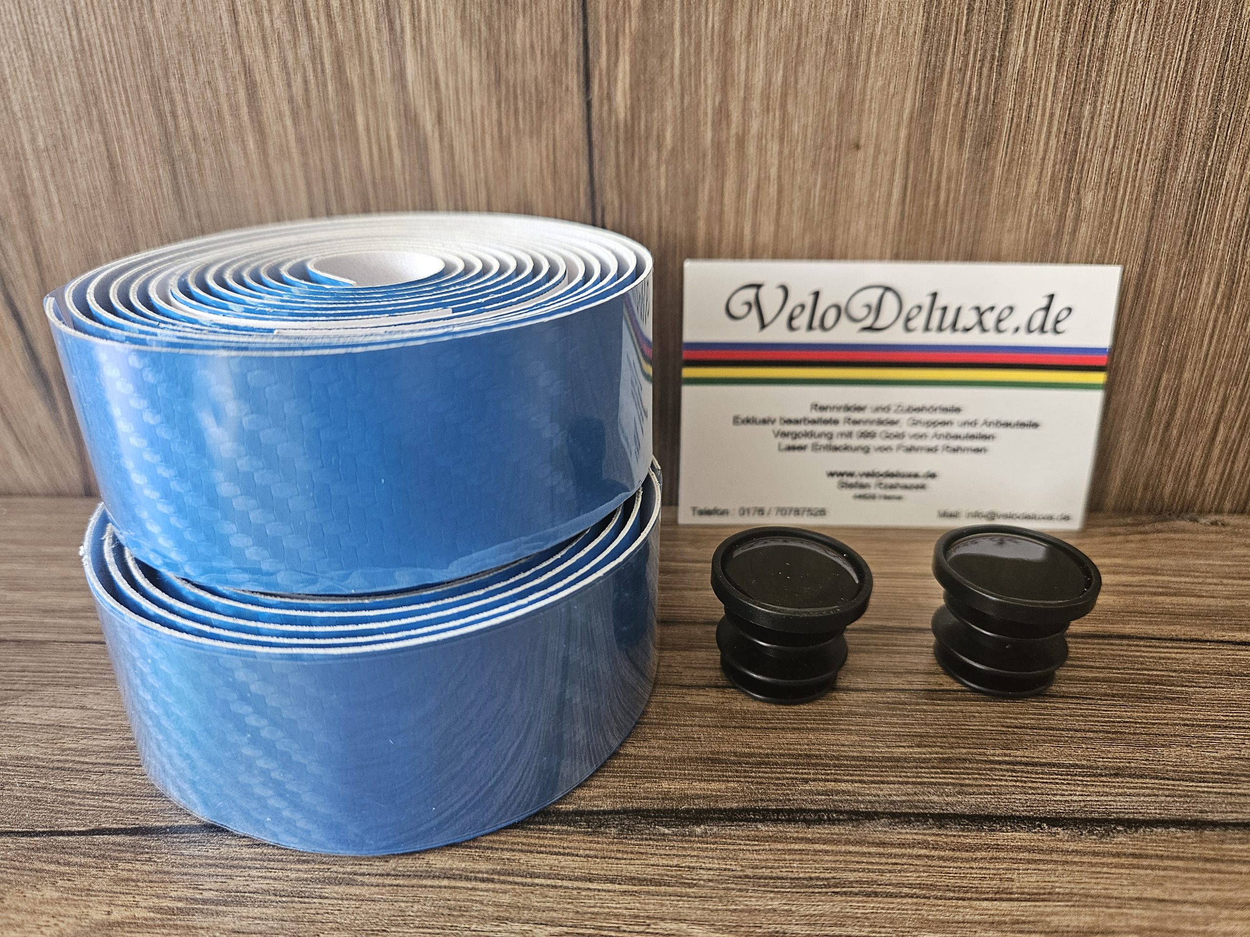 Lenkerband Rennrad – Carbon Style Blau / Hellblau