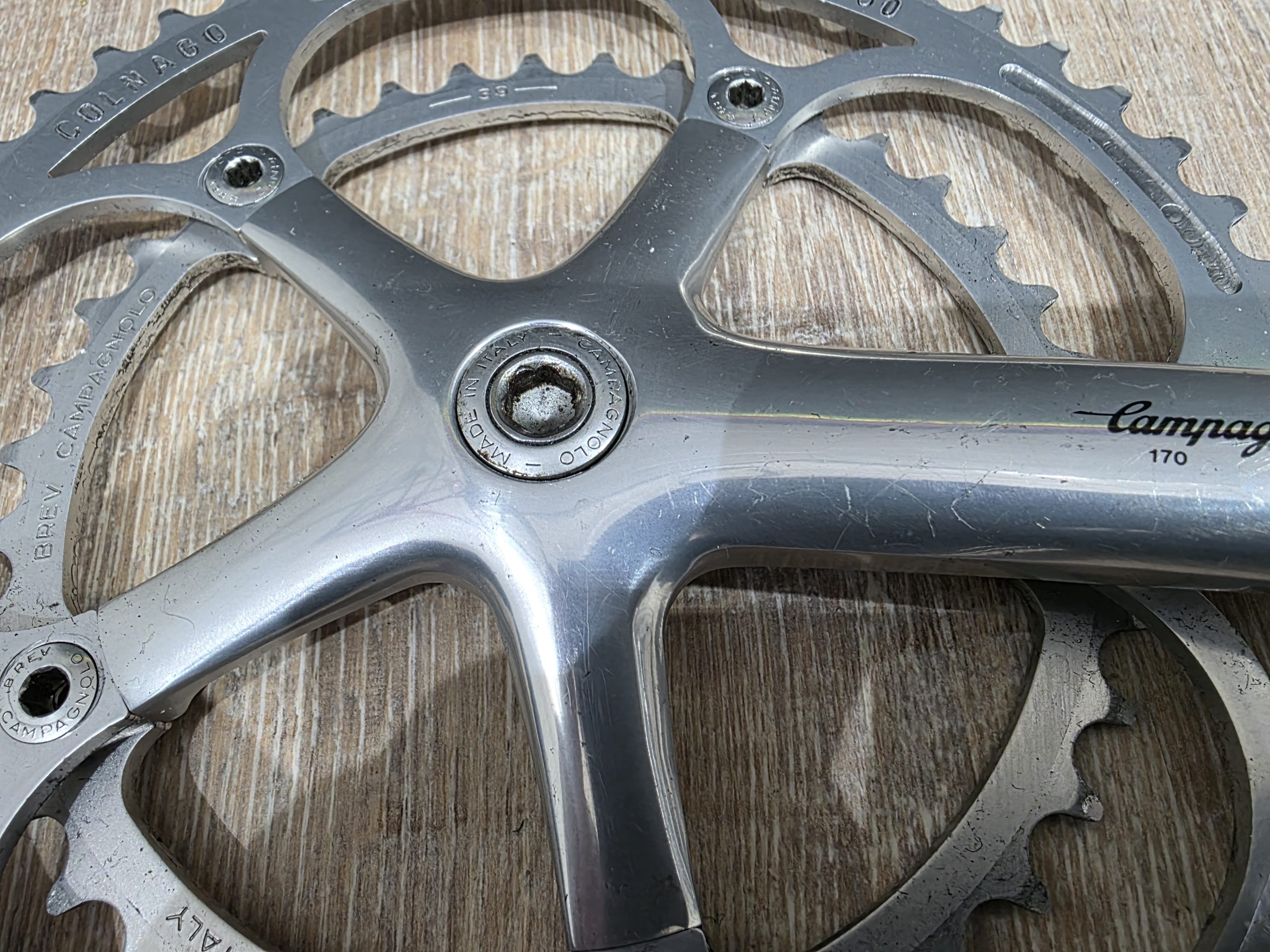 Campagnolo Record Kurbel – Kettenblatt Colnago graviert