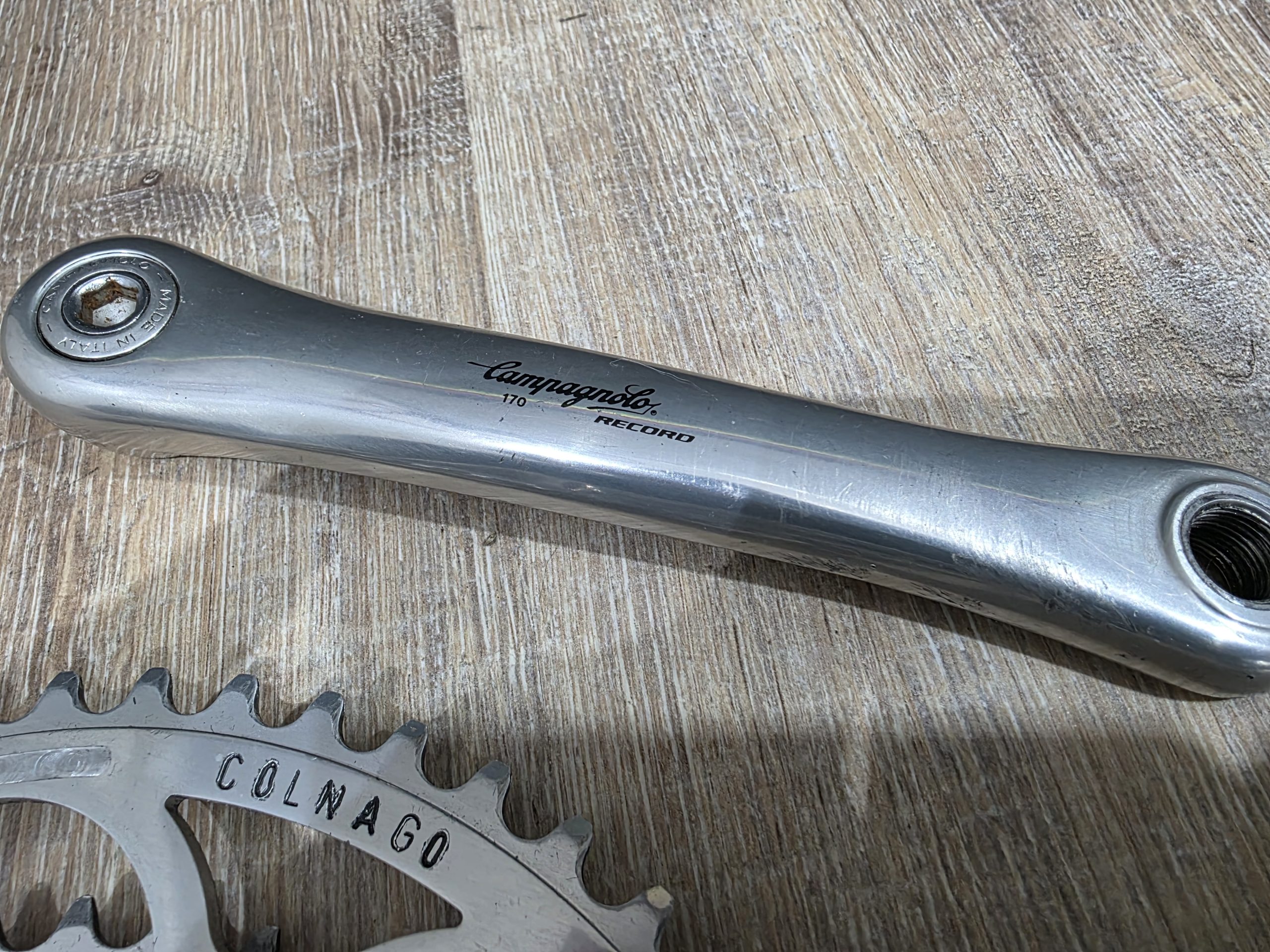 Campagnolo Record Kurbel – Kettenblatt Colnago graviert